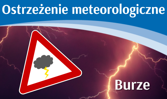 Miniaturka artykułu Ostrzeżenie meteorologiczne – burze!