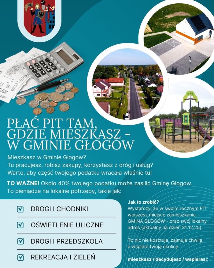 Miniaturka artykułu Mieszkam w gminie Głogów, tu płacę podatki!