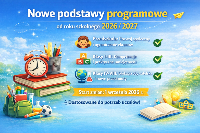 Miniaturka artykułu Nowe podstawy programowe od roku szkolnego 2026/2027