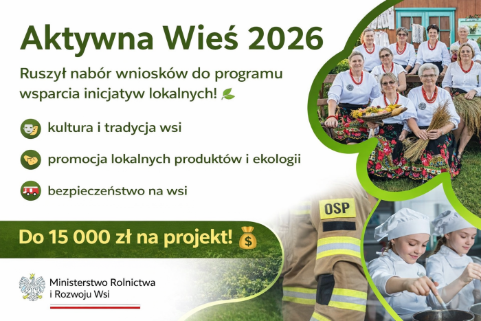 Miniaturka artykułu Trwa nabór w programie „Aktywna Wieś 2026”
