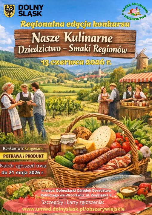 Miniaturka artykułu Konkurs „Nasze Kulinarne Dziedzictwo – Smaki Regionów” – trwa nabór zgłoszeń!