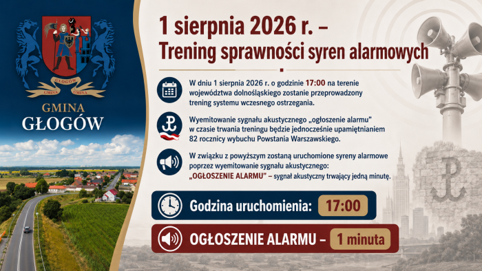 Miniaturka artykułu 1 sierpnia 2026 r. – Trening sprawności syren alarmowych