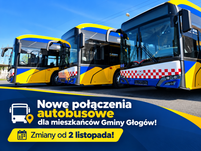 Miniaturka artykułu Nowe połączenia autobusowe dla mieszkańców Gminy Głogów! Zmiany od 2 listopada